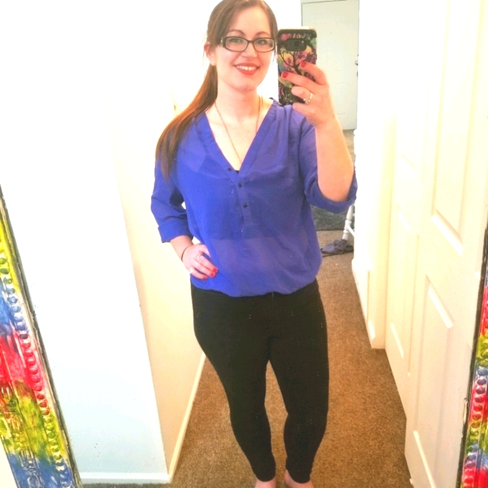 Blue Sheer Dress Shirt
